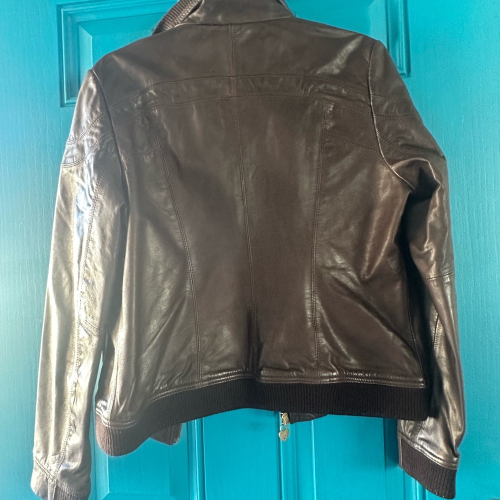 Guess brown leather jacket